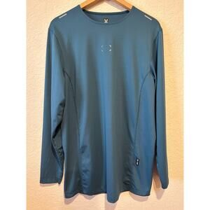 ASRV Long Sleeve Shirt Sz M Blue Box Logo Performance Training Aerosilver Gym